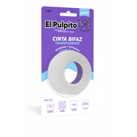 EL PULPITO CINTA BIFAZ TRANSPARENTE X2M
