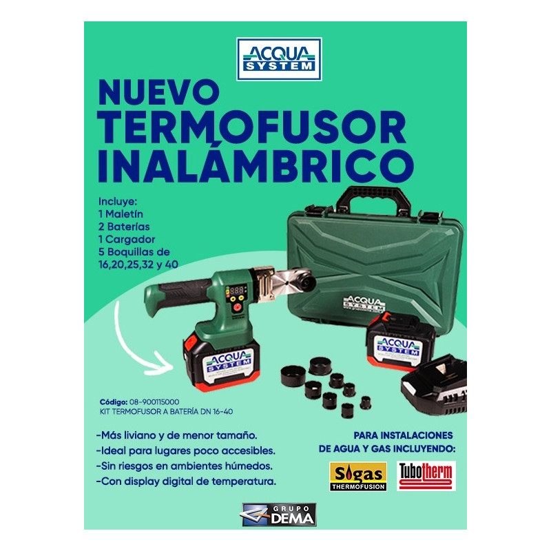 KIT TERMOFUSOR A BATERIA DN16-40