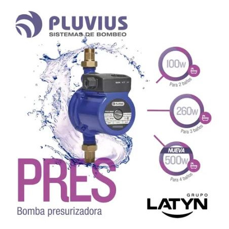 BOMBA PRESURIZADORA 100W 2 BAÑOS LATYN